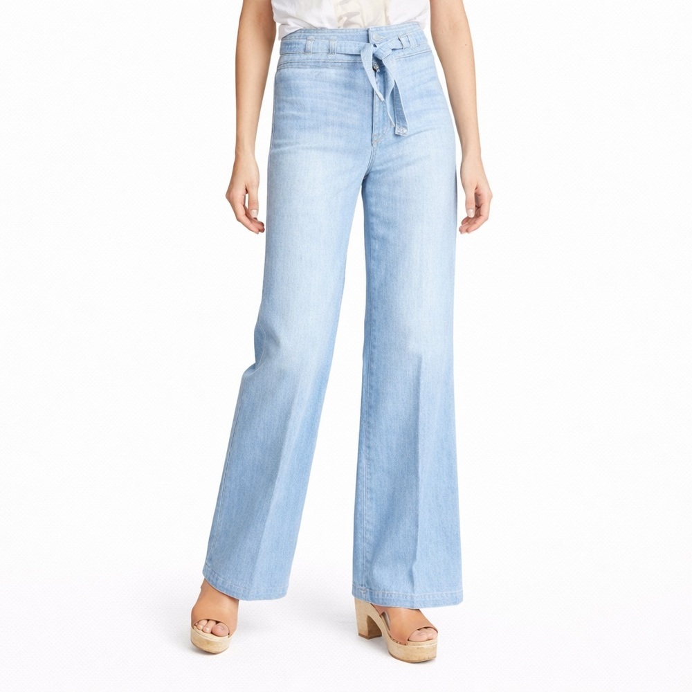 Joes Jeans 29x35 Chelsea High-rise Belted 0850 Flare Jean wide light wash